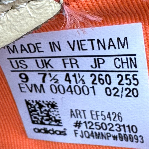 WOMENS ADIDAS NITE JOGGER WHITE GLOW ORANGE SIZE 9 - Picture 8 of 8